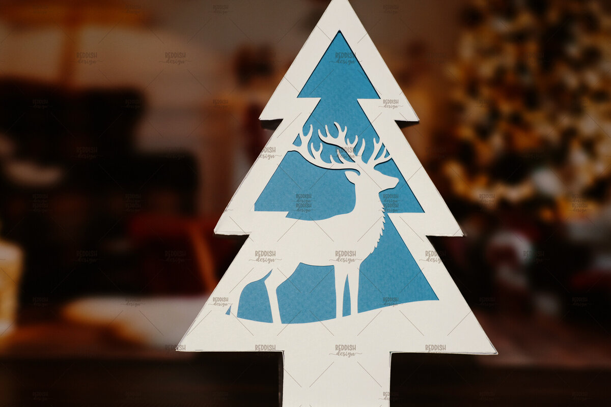 Intra απο ξύλο plywood 3mm-4mm πάχος - Χριστουγεννιάτικο Δέντρο Κουτί  Δίασταση 20x20 cm INTRAFABR-106594193