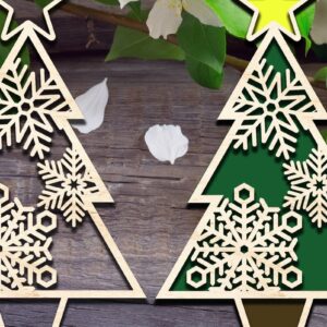 Intra απο ξύλο plywood 3mm-4mm πάχος - Στολίδι αποκοπής χριστουγεννιάτικου δέντρου Δίασταση 6x6 cm INTRAFABR-32983000