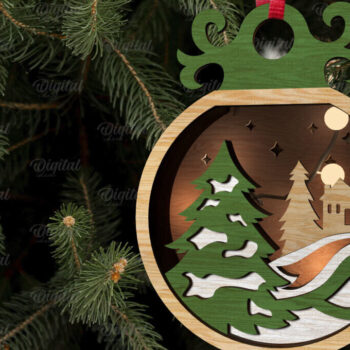 Intra απο ξύλο plywood 3mm-4mm πάχος - Διακόσμηση Χριστουγεννιάτικου Δέντρου με κομμένο λέιζερ Δίασταση 15x15 cm INTRAFABR-107624283 - Image 5