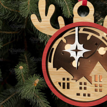 Intra απο ξύλο plywood 3mm-4mm πάχος - Διακόσμηση Χριστουγεννιάτικου Δέντρου με κομμένο λέιζερ Δίασταση 15x15 cm INTRAFABR-107624283 - Image 7