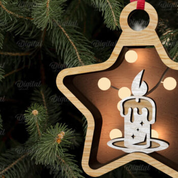 Intra απο ξύλο plywood 3mm-4mm πάχος - Διακόσμηση Χριστουγεννιάτικου Δέντρου με κομμένο λέιζερ Δίασταση 15x15 cm INTRAFABR-107624283 - Image 12