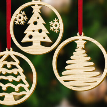 Intra απο ξύλο plywood 3mm-4mm πάχος - Στολίδι Χριστουγεννιάτικου Δέντρου 3 σε 1 Δίασταση 6x6 cm INTRAFABR-54218978 - Image 1