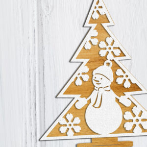 Intra απο ξύλο plywood 3mm-4mm πάχος - Στολισμός Χριστουγεννιάτικου Δέντρου με Χιονάνθρωπο Δίασταση 6x7 cm INTRAFABR-108997281