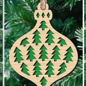 Intra απο ξύλο plywood 3mm-4mm πάχος - Πακέτο Laser Διακοσμήσεις Χριστουγεννιάτικου Δέντρου Δίασταση 15x15 cm INTRAFABR-108834081 - Image 1