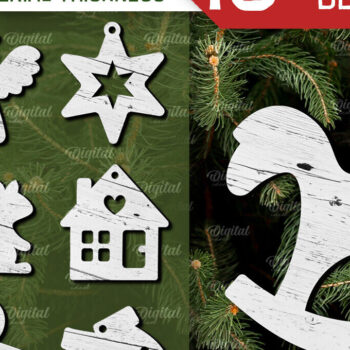 Intra απο ξύλο plywood 3mm-4mm πάχος - Πακέτο Laser Διακοσμήσεις Χριστουγεννιάτικου Δέντρου Δίασταση 15x15 cm INTRAFABR-106868584 - Image 1