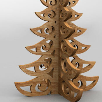 Intra απο ξύλο plywood 3mm-4mm πάχος - Διακοσμητικό τρισδιάστατο μοντέλο Χριστουγεννιάτικου Δέντρου Δίασταση 39x39 cm INTRAFABR-108416748 - Image 1