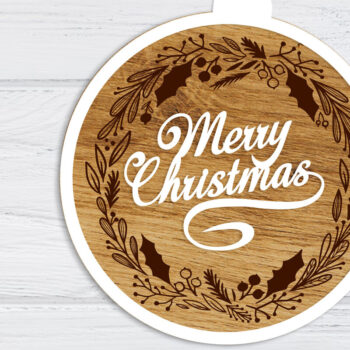 Intra απο ξύλο plywood 3mm-4mm πάχος - Διακοσμητικό στολίδι Χριστουγεννιάτικου Δέντρου Δίασταση 5x3 cm INTRAFABR-109585064 - Image 2