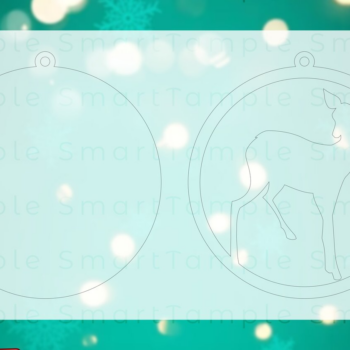 Intra απο ξύλο plywood 3mm-4mm πάχος - Χριστουγεννιάτικο δέντρο στολίδι ελάφια  Δίασταση 6x6 cm INTRAFABR-83711466 - Image 1