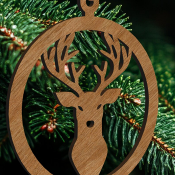 Intra απο ξύλο plywood 3mm-4mm πάχος - Πρότυπο στολίδι ελαφιών χριστουγεννιάτικου δέντρου Δίασταση 3x3 cm INTRAFABR-108206453 - Image 2
