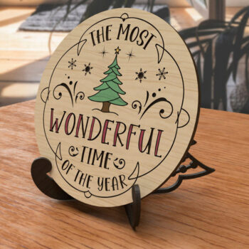 Intra απο ξύλο plywood 3mm-4mm πάχος - Σταντ επίδειξης Χριστουγεννιάτικου Δέντρου, Καβαλέτο Δίασταση 15x15 cm INTRAFABR-111841343 - Image 1