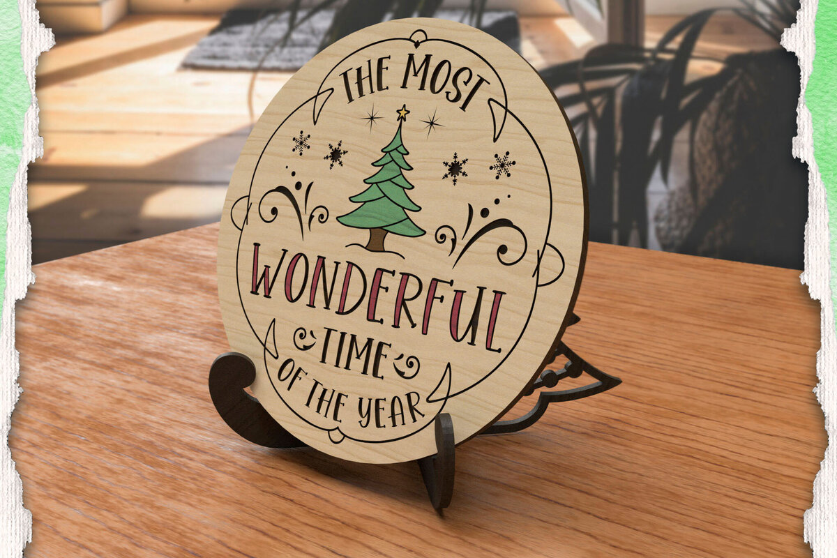 Intra απο ξύλο plywood 3mm-4mm πάχος - Σταντ επίδειξης Χριστουγεννιάτικου Δέντρου, Καβαλέτο Δίασταση 15x15 cm INTRAFABR-111841343