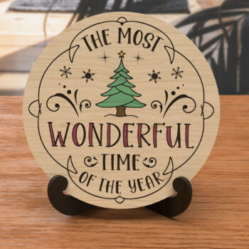 Intra απο ξύλο plywood 3mm-4mm πάχος - Σταντ επίδειξης Χριστουγεννιάτικου Δέντρου, Καβαλέτο Δίασταση 15x15 cm INTRAFABR-111841343 - Image 2