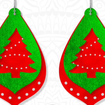 Intra απο ξύλο plywood 3mm-4mm πάχος - Σκουλαρίκι Χριστουγεννιάτικου Δέντρου Δίασταση 3x3 cm INTRAFABR-6663381 - Image 2