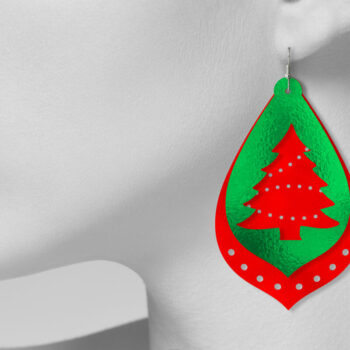 Intra απο ξύλο plywood 3mm-4mm πάχος - Σκουλαρίκι Χριστουγεννιάτικου Δέντρου Δίασταση 3x3 cm INTRAFABR-6663381 - Image 6