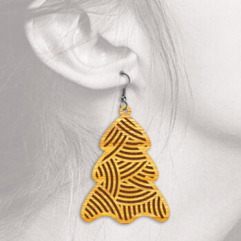 Intra απο ξύλο plywood 3mm-4mm πάχος - Χριστουγεννιάτικα Σκουλαρίκια 1 - Cut File Δίασταση 3x3 cm INTRAFABR-112204669 - Image 3