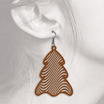 Intra απο ξύλο plywood 3mm-4mm πάχος - Χριστουγεννιάτικα Σκουλαρίκια 4 - Cut File Δίασταση 3x3 cm INTRAFABR-112375845 - Image 4