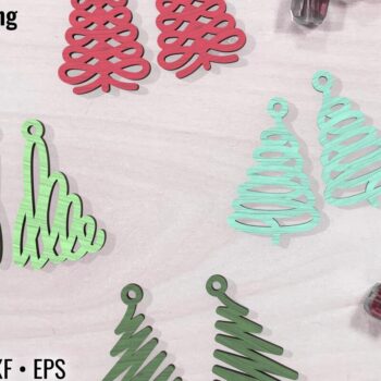 Intra απο ξύλο plywood 3mm-4mm πάχος - Χριστουγεννιάτικα σκουλαρίκια ή στολίδια Δίασταση 3x3 cm INTRAFABR-85886530 - Image 1