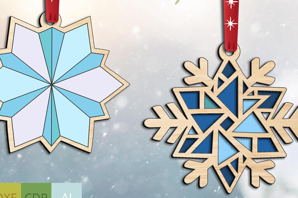 Intra απο ξύλο plywood 3mm-4mm πάχος - Στολίδια από παπλώματα αχυρώνα σε χριστουγεννιάτικο δέντρο Δίασταση 6x6 cm INTRAFABR-106407723