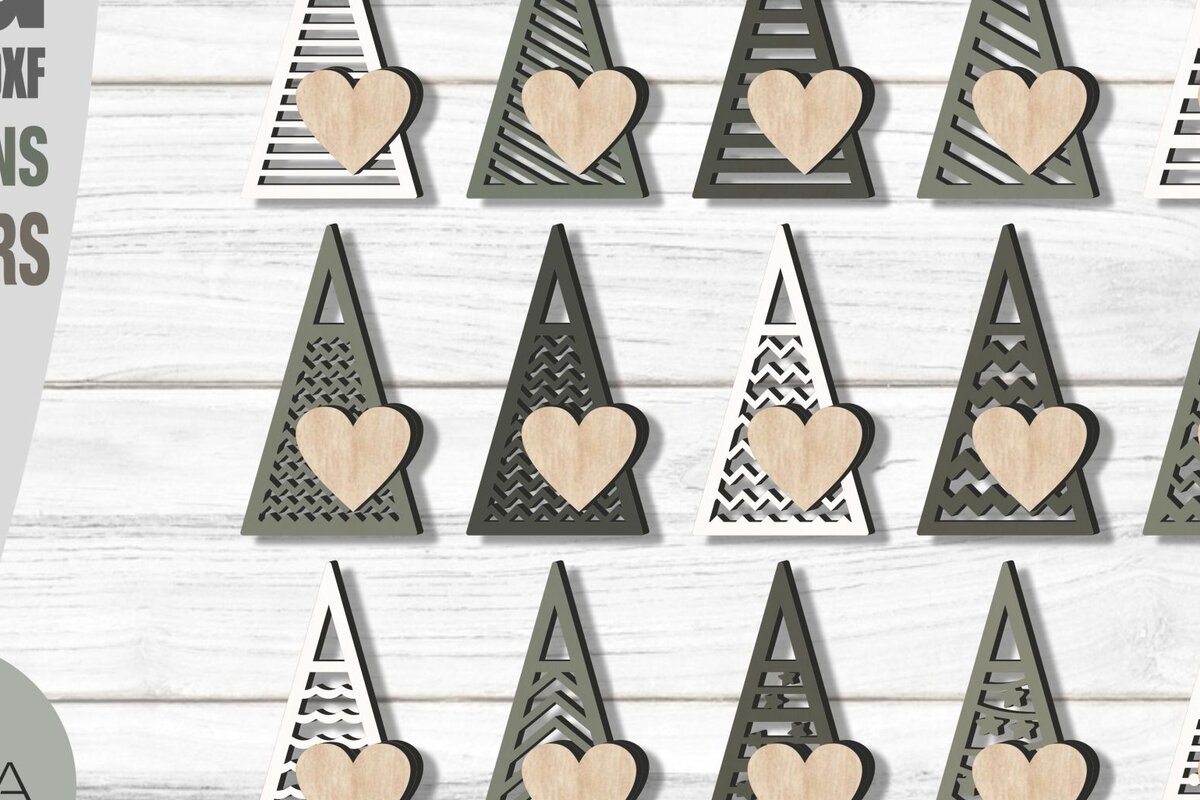 Intra απο ξύλο plywood 3mm-4mm πάχος - Χριστουγεννιάτικο Δέντρο Ετικέτες Δώρο Δέντρο Δίασταση 15x15 cm INTRAFABR-107243188