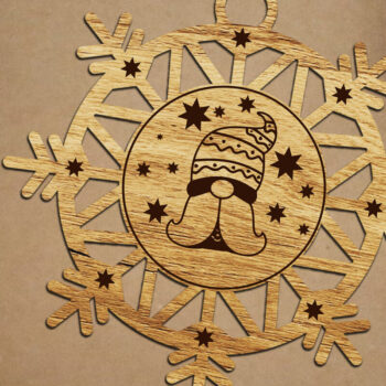 Intra απο ξύλο plywood 3mm-4mm πάχος - Στολίδι Χριστουγεννιάτικου Δέντρου Gnome Δίασταση 4x4 cm INTRAFABR-108814403 - Image 3