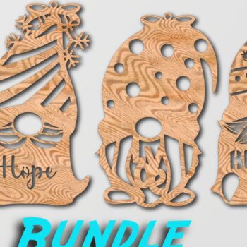 Intra απο ξύλο plywood 3mm-4mm πάχος - Δέσμη στολίδι Χριστουγεννιάτικο Δέντρο Gnome Δίασταση 6x6 cm INTRAFABR-39147235 - Image 1