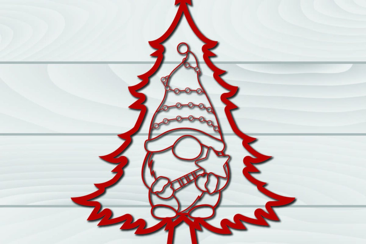 Intra απο ξύλο plywood 3mm-4mm πάχος - Χριστουγεννιάτικο δέντρο Gnome Paper Cut 3d  Δίασταση 1200x1200 cm INTRAFABR-79955100