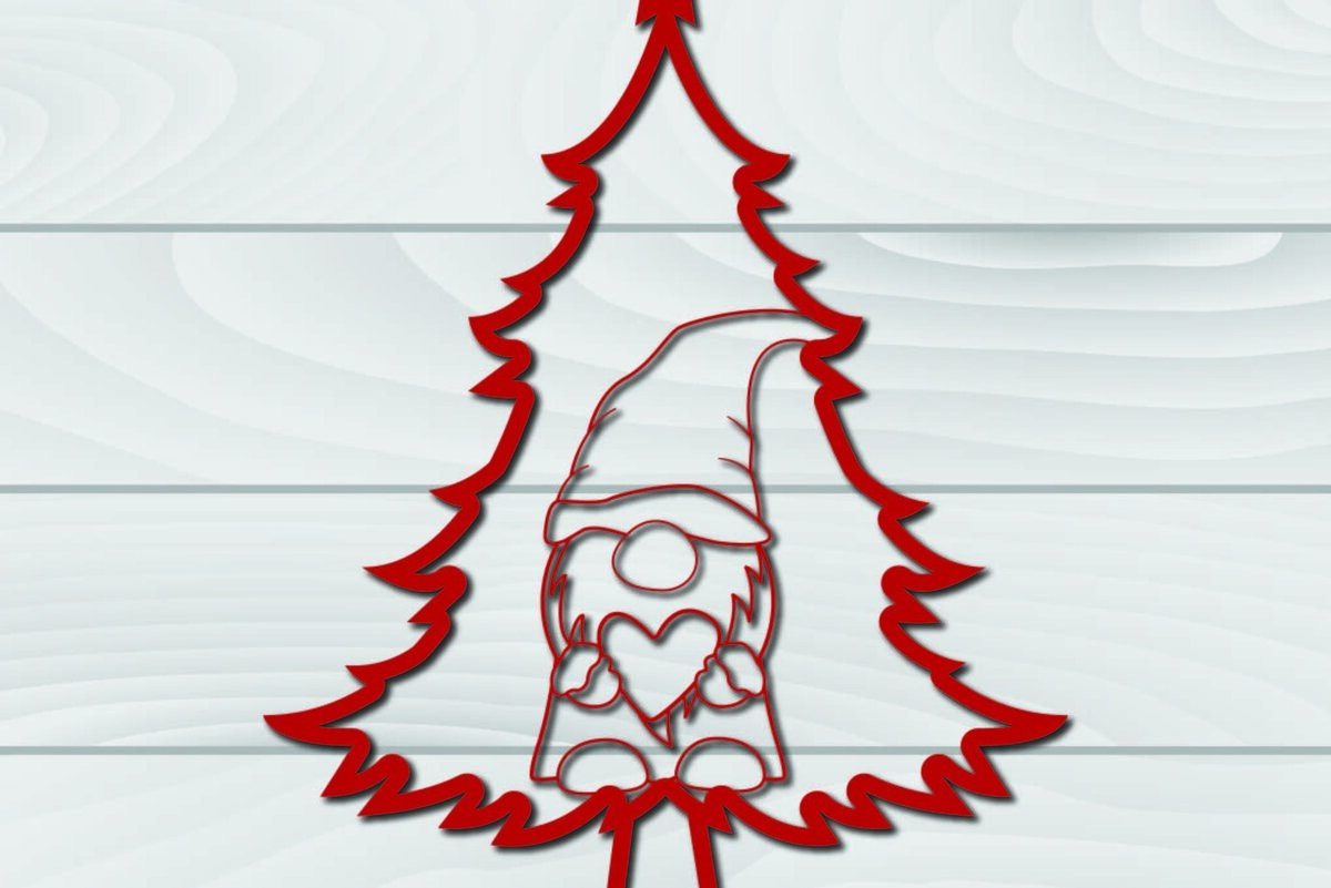 Intra απο ξύλο plywood 3mm-4mm πάχος - Χριστουγεννιάτικο δέντρο Gnome Paper Cut 3d  Δίασταση 1200x1200 cm INTRAFABR-79955126