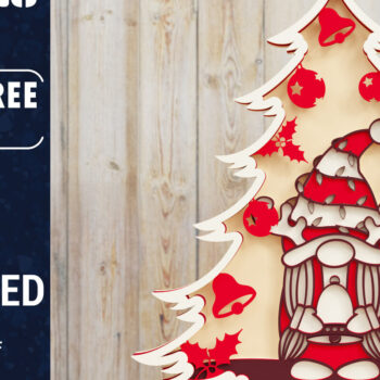 Intra απο ξύλο plywood 3mm-4mm πάχος -  Χριστουγεννιάτικου Δέντρου Gnome PaperCut  Δίασταση 1500x1500 cm INTRAFABR-80251055 - Image 1