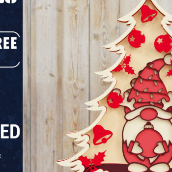 Intra απο ξύλο plywood 3mm-4mm πάχος -  Χριστουγεννιάτικου Δέντρου Gnome PaperCut  Δίασταση 1500x1500 cm INTRAFABR-80251083 - Image 1