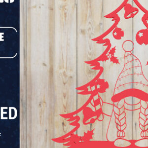 Intra απο ξύλο plywood 3mm-4mm πάχος -  Χριστουγεννιάτικου Δέντρου Gnome PaperCut  Δίασταση 1500x1500 cm INTRAFABR-80315962