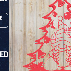 Intra απο ξύλο plywood 3mm-4mm πάχος -  Χριστουγεννιάτικου Δέντρου Gnome PaperCut  Δίασταση 1500x1500 cm INTRAFABR-80315973