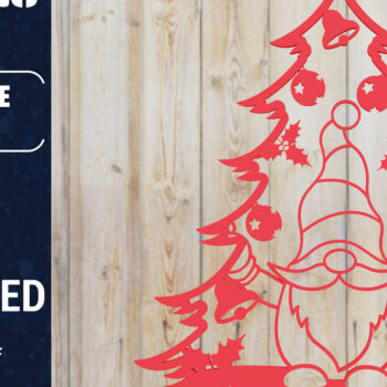 Intra απο ξύλο plywood 3mm-4mm πάχος -  Χριστουγεννιάτικου Δέντρου Gnome PaperCut  Δίασταση 1500x1500 cm INTRAFABR-80315978 - Image 1