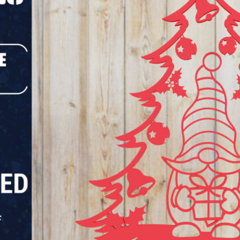 Intra απο ξύλο plywood 3mm-4mm πάχος -  Χριστουγεννιάτικου Δέντρου Gnome PaperCut  Δίασταση 1500x1500 cm INTRAFABR-80315982 - Image 1