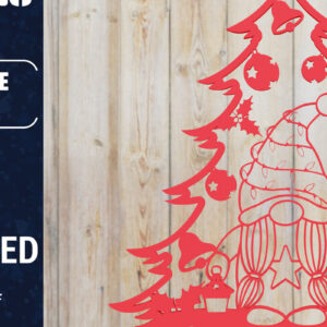 Intra απο ξύλο plywood 3mm-4mm πάχος -  Χριστουγεννιάτικου Δέντρου Gnome PaperCut  Δίασταση 1500x1500 cm INTRAFABR-80315990