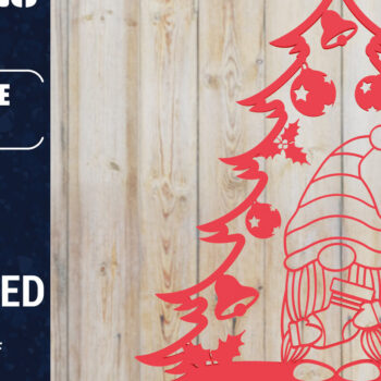 Intra απο ξύλο plywood 3mm-4mm πάχος -  Χριστουγεννιάτικου Δέντρου Gnome PaperCut  Δίασταση 1500x1500 cm INTRAFABR-80316001 - Image 1