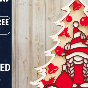 Intra απο ξύλο plywood 3mm-4mm πάχος -  Χριστουγεννιάτικου Δέντρου Gnome PaperCut  Δίασταση 1500x1500 cm INTRAFABR-80250878 - Image 1