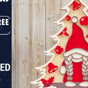 Intra απο ξύλο plywood 3mm-4mm πάχος -  Χριστουγεννιάτικου Δέντρου Gnome PaperCut  Δίασταση 1500x1500 cm INTRAFABR-79865846