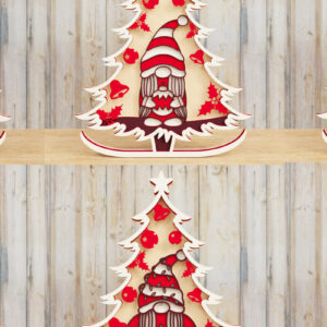 Intra απο ξύλο plywood 3mm-4mm πάχος - Αρχεία Χριστουγεννιάτικου Δέντρου Gnome PaperCut  Δίασταση 1500x1500 cm INTRAFABR-80251646