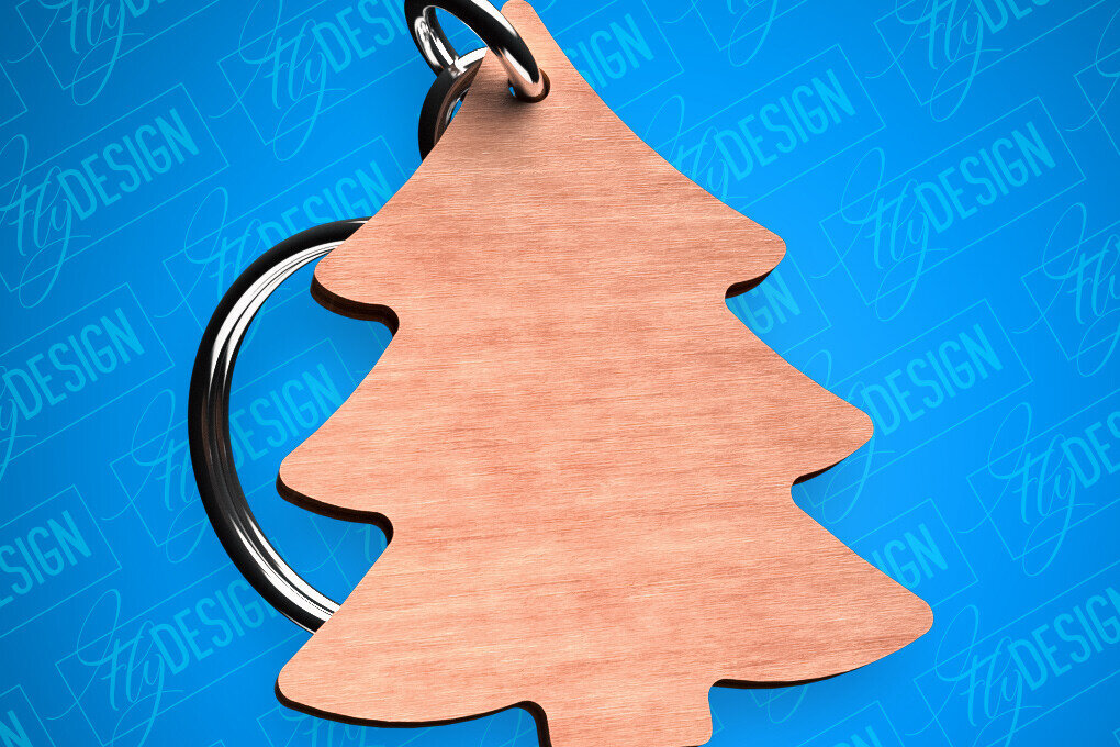 Intra απο ξύλο plywood 3mm-4mm πάχος - Χριστουγεννιάτικο δέντρο με μπρελόκ με λέιζερ Δίασταση 4x4 cm INTRAFABR-82325659