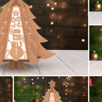 Intra απο ξύλο plywood 3mm-4mm πάχος - Δέσμη φαναριού Χριστουγεννιάτικου Δέντρου, 6 Σχέδια Δίασταση 30x20 cm INTRAFABR-108650745 - Image 1