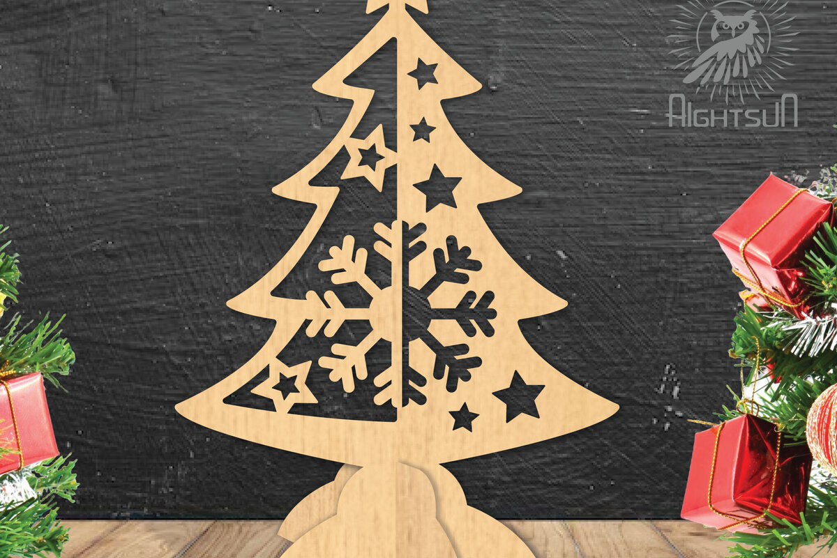 Intra απο ξύλο plywood 3mm-4mm πάχος - Διακόσμηση Χριστουγεννιάτικου Δέντρου Cut Laser  Δίασταση 20x20 cm INTRAFABR-112296028