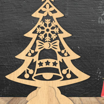 Intra απο ξύλο plywood 3mm-4mm πάχος - Διακόσμηση Χριστουγεννιάτικου Δέντρου Cut Laser  Δίασταση 20x20 cm INTRAFABR-112296089 - Image 1