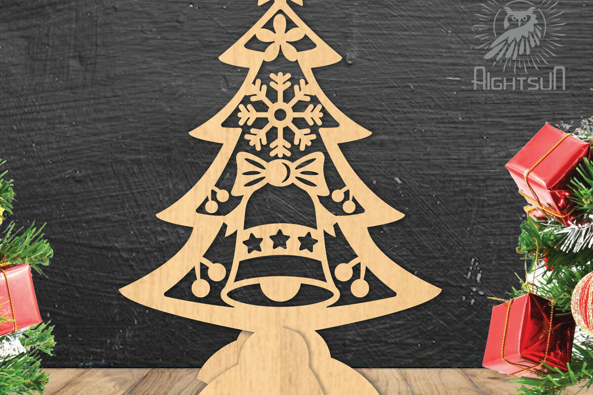 Intra απο ξύλο plywood 3mm-4mm πάχος - Διακόσμηση Χριστουγεννιάτικου Δέντρου Cut Laser  Δίασταση 20x20 cm INTRAFABR-112296089