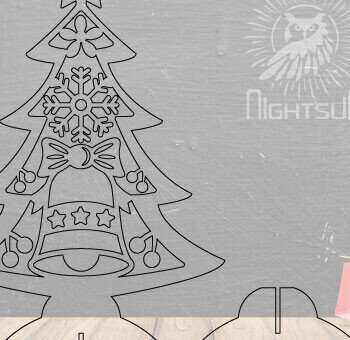 Intra απο ξύλο plywood 3mm-4mm πάχος - Διακόσμηση Χριστουγεννιάτικου Δέντρου Cut Laser  Δίασταση 20x20 cm INTRAFABR-112296089 - Image 2