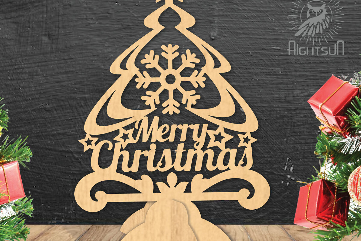 Intra απο ξύλο plywood 3mm-4mm πάχος - Διακόσμηση Χριστουγεννιάτικου Δέντρου Cut Laser  Δίασταση 20x20 cm INTRAFABR-112295942