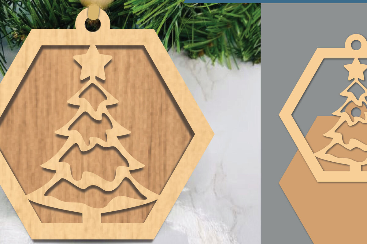 Intra απο ξύλο plywood 3mm-4mm πάχος - Στολίδι χριστουγεννιάτικου δέντρου με   1 Δίασταση 6x6 cm INTRAFABR-105774162