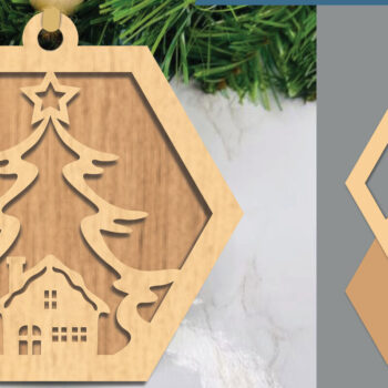 Intra απο ξύλο plywood 3mm-4mm πάχος - Στολίδι χριστουγεννιάτικου δέντρου με   2 Δίασταση 6x6 cm INTRAFABR-105774186 - Image 1