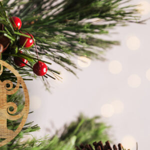 Intra απο ξύλο plywood 3mm-4mm πάχος - Στολίδι χριστουγεννιάτικου δέντρου με   Δίασταση 6x6 cm INTRAFABR-48633333