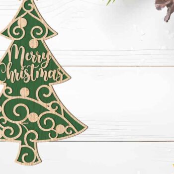 Intra απο ξύλο plywood 3mm-4mm πάχος - Διακοσμητικά κομμένα με λέιζερ Χριστουγεννιάτικου Δέντρου  Δίασταση 6x6 cm INTRAFABR-104898058 - Image 3