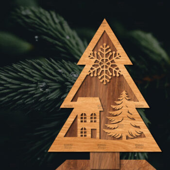 Intra απο ξύλο plywood 3mm-4mm πάχος - Στάση κοπής χριστουγεννιάτικου δέντρου με λέιζερ  Δίασταση 20x20 cm INTRAFABR-107422346 - Image 1